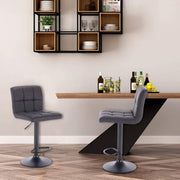 Barkruk Derla - Met hoge rugleuning - Barstoelen ergonomisch - Zithoogte 60-82cm - Antraciet - Set van 1 - Keuken en bar