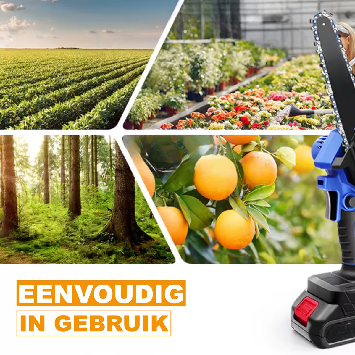 Mini Kettingzaag 15 cm - Draadloze Elektrische Kettingzaag - 1-Hand Bediening - Compact & Krachtig Voor Hout & Tuinwerk