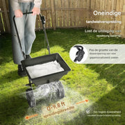 Kunstmeststrooier 15L - Strooiwagen - Handstrooier - Zaadstrooier - Gazon - 1145x545x830mm - 0-3m Breedte - Graszaad -11KG
