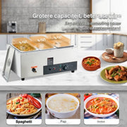 Buffetverwarmer - Chafing dish 3 x 8,8 liter - warmhoudschalen - Elektrisch voedselverwarmer - RVS - 1500W - Buffetbakken - Incl. Deksels & Aftapkraan - Horeca