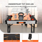 Werktafel en opspantafel - MDF werkbank - Inklapbaar Werkbank - Gereedschap - 454kg - 84,5x60x73,5cm