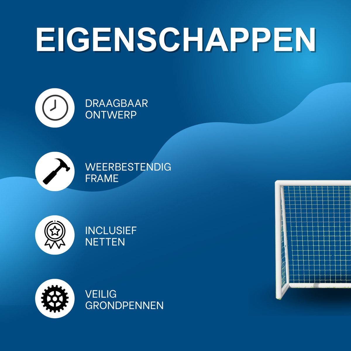 Draagbaar Voetbaldoel - Buitenspeelgoed - Voetbalgoal - Voor Kinderen & Volwassenen - Inclusief 2 Voetbalnetten & Grondpennen - 244 × 152 cm