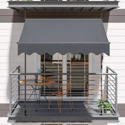 Handmatige Intrekbare Luifel Tavien - Zonneluifel - Niet-Schroef Buitenpatio Zonnescherm voor Terrasdeur en Raam - In Hoogte Verstelbaar Zonnescherm voor Buiten - 200 x 120 cm