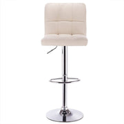 Barkruk Rio Industrial Creme - Barkrukken set van 1 - Barstoel Kruk - Barstoelen met rugleuning - Keukenstoel - In hoogte verstelbaar - Linnen