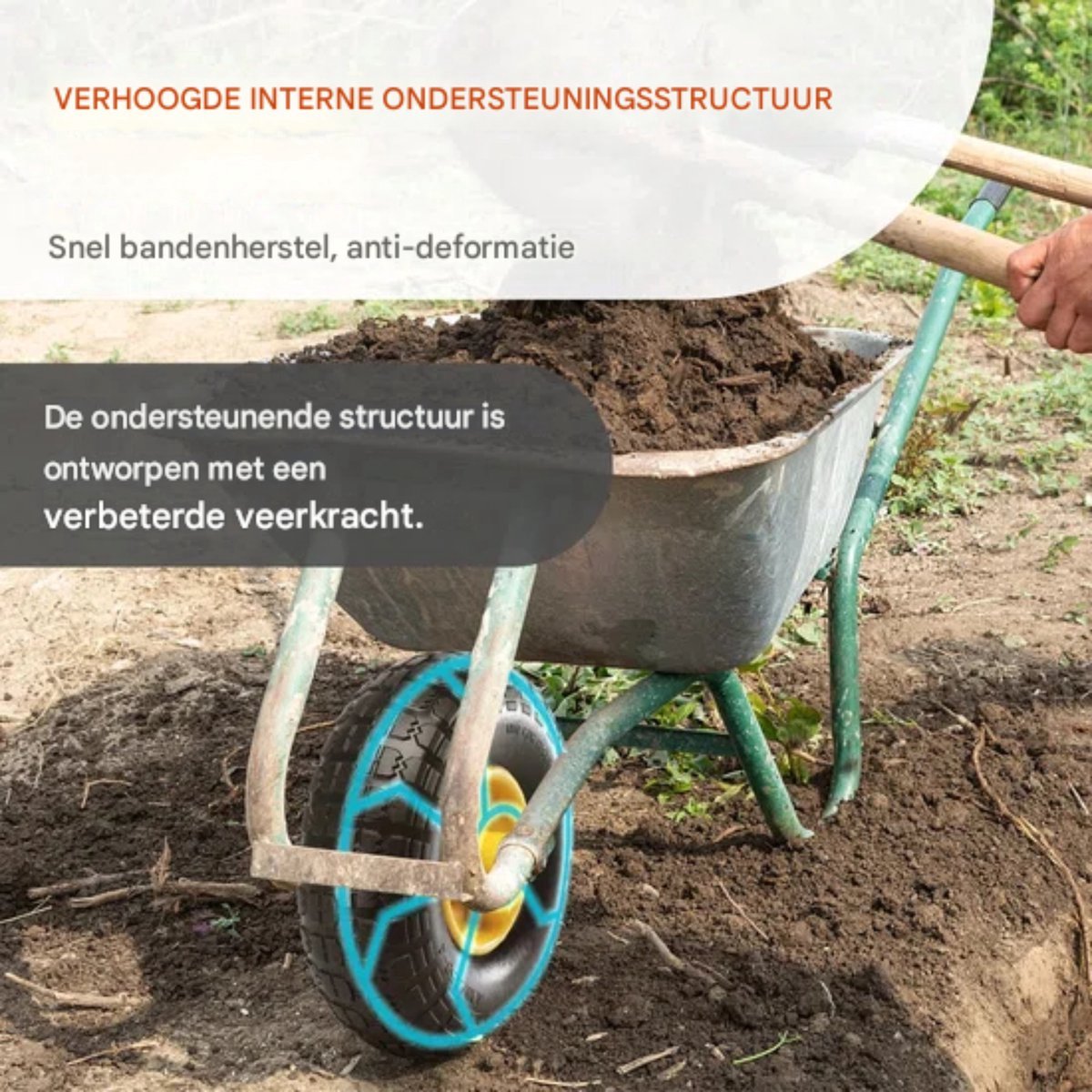 Kruiwagenwiel - 80KG - 10 inch banden - Duurzame wielen - Karren en trailers - 2 stuks