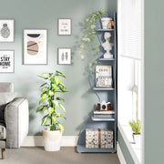 Moderne boekenkast 5 lagen - Blauw - Boekenrek - Woonkamer, slaapkamer en kinderkamer - Hout - 180cm