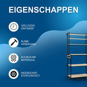 Opbergkast - Keuken orginazer - Wandkast – Voor keuken / woonkamer – Met stopcontact – Light Oak - Maat XL