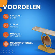 Consoletafel Royal Valora - Wit/goud - Wandtafel - Marmerlook - Haltafel - Sidetable - 120cm