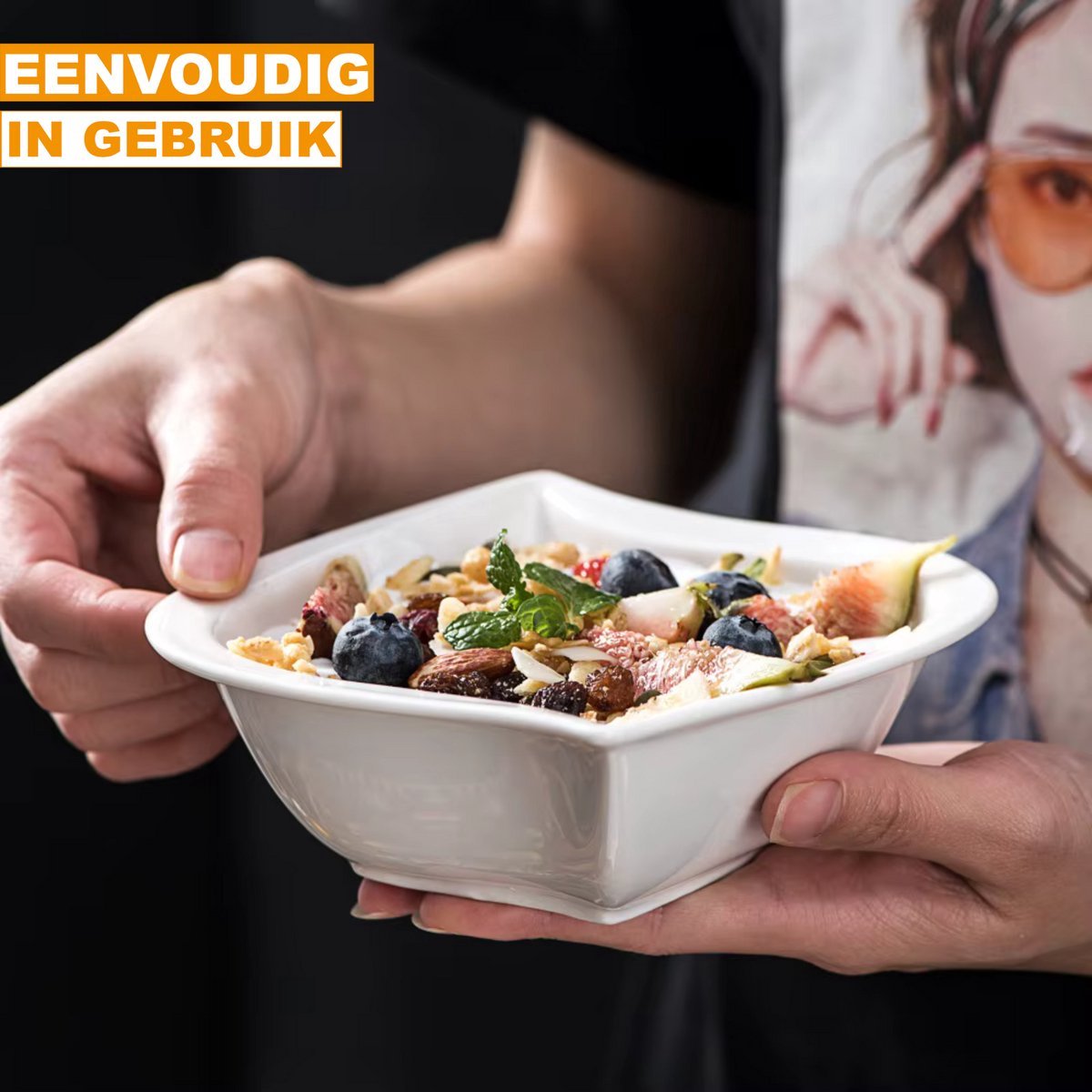 Monarch Salade kommen – Dinerborden – 6 persoons – 6 delig – Wit Keramisch – Kleine Borden – Grote inhoud