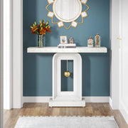 Moderne Wandtafel Marlero- 30 × 100 × 82 cm - Haltafel - Marmerlook - Consoletafel - Voor Gang en Woonkamer