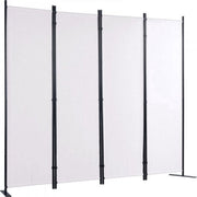 Scheidingswand - 4 panelen - Kamerscherm - Paravan - Wit - Opvouwbaar - 224x171cm