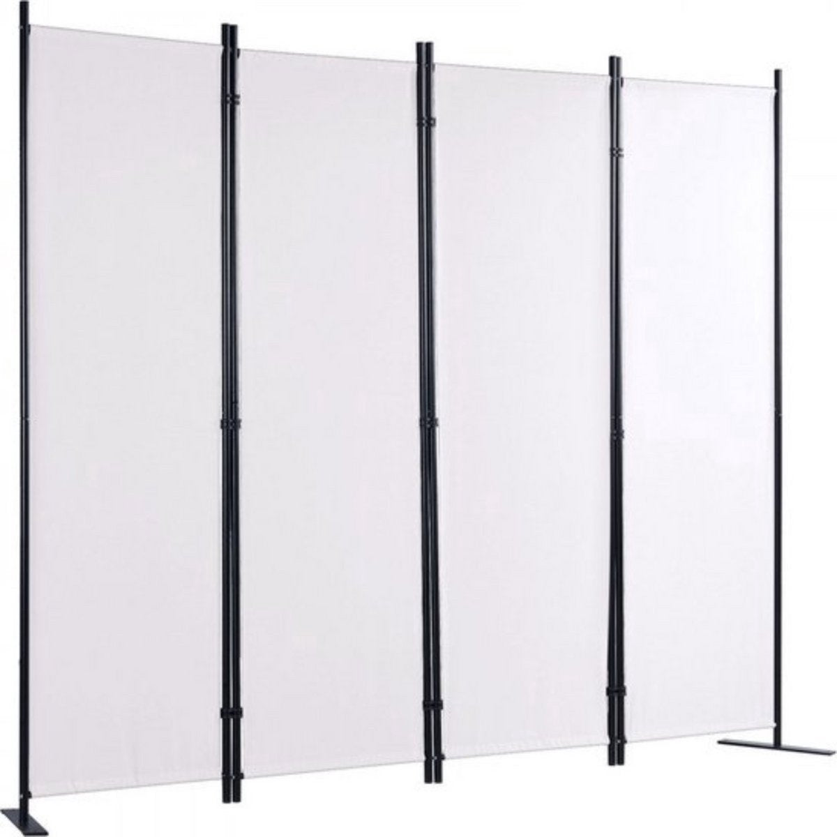 Scheidingswand - 4 panelen - Kamerscherm - Paravan - Wit - Opvouwbaar - 224x171cm