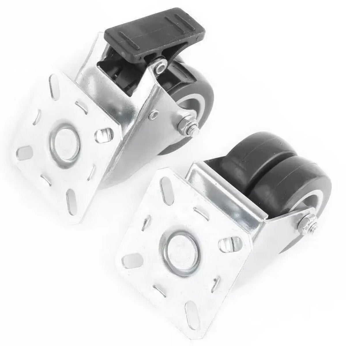 Zwenkwielen met rem - Set van 4 - 50 mm - Set van 4 - Transportrollen - Zware wielen - 30KG