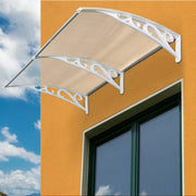Deur- en Raam Regenhoes - Deurluifel - Overkapping - Polycarbonaat Zonnescherm & Deurluifel voor Voordeur en Buitenterras - 270x98.5 cm Wit