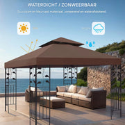 Partytent dak Fioren grijs - 3x3m doek - Tentdoek - Vervangend dak voor tent - Paviljoen - Waterdicht - Grijs