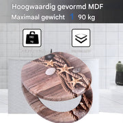 WC-bril - Toiletbril – Voor Toilet & Badkamer – Soft-Close – Hout - Met print