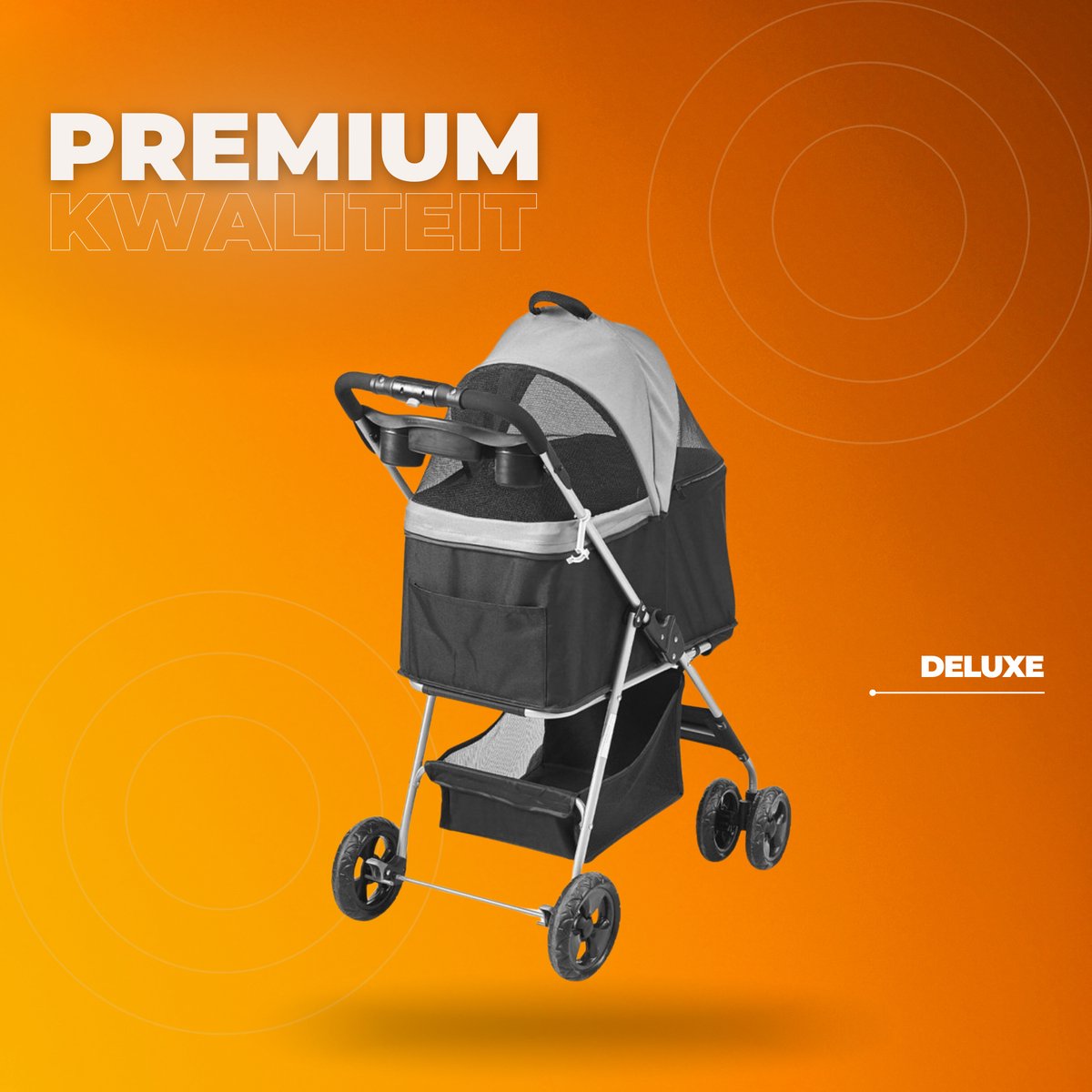 Hondenbuggy - Inklapbare Hondenkar - All terrain - Hondentrolley Aluminium - Huisdierentrolley - 20KG Laadvermogen