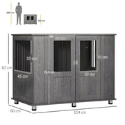Hondenbench - Hondenkrat - Hondenkennel - Hondenhok - voor Thuis - Voor Extra Grote Honden - Grijs - Op poten