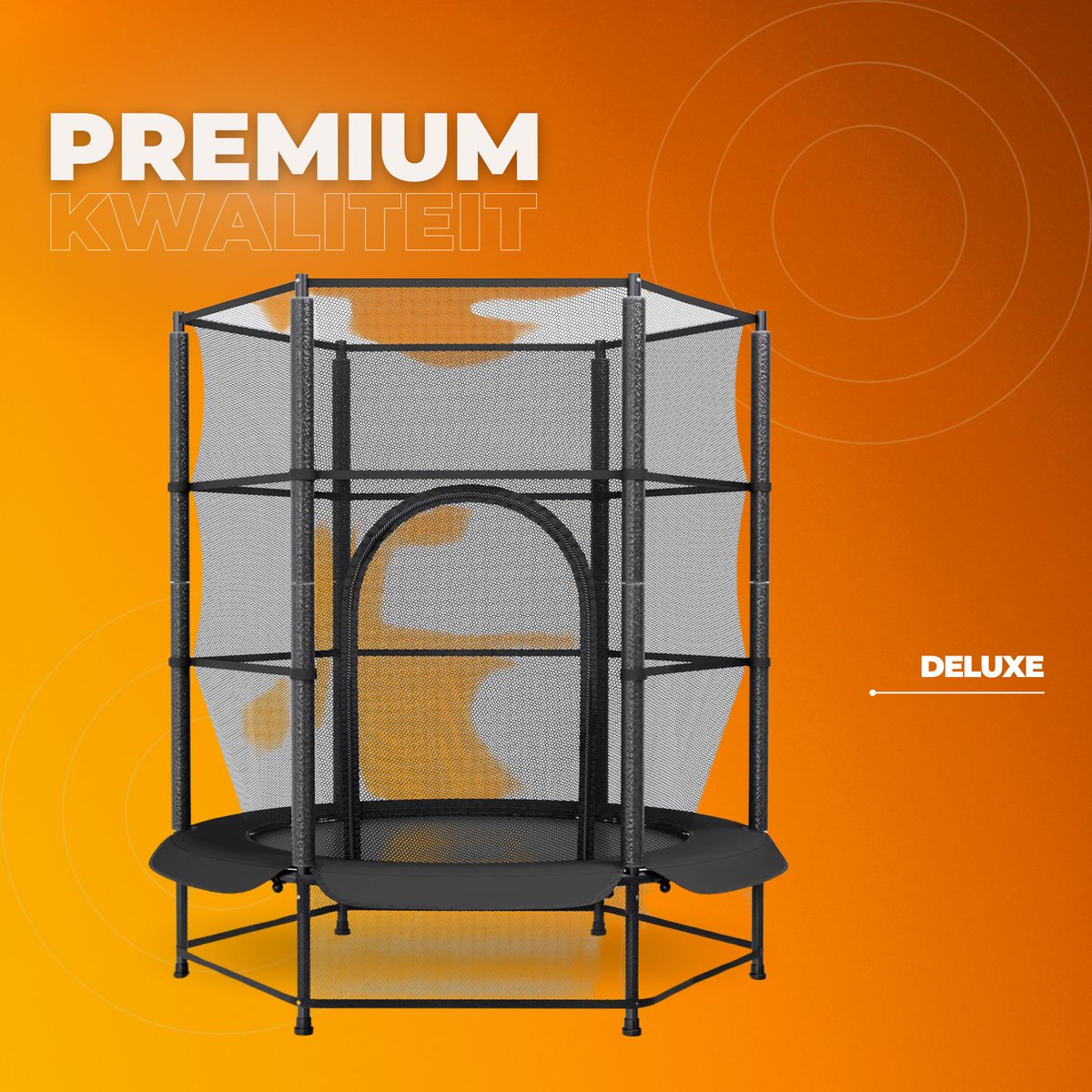 Trampoline met veiligheidsnet - 140 cm - Voor kinderen - Kindertrampoline - Zwart - Buitenspeelgoed - Mini trampoline