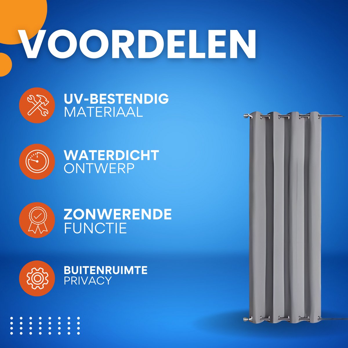 Privacygordijnen - Buitengordijn - Schaduwdoek- Voor Tuin, Veranda of Balkon - UV-bestendig & Zonwerend - Waterdicht Outdoor Design met Doorvoertules - Kleur: Light Gray-W84xL55in-213x140cm