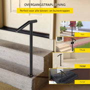 Korte trapleuning - Balustrade - Houders - Leuningen voor Trappen - Staal - Met trapleuninghouders - 45CM