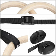 Houten turnringen voor fitness - 32mm - CrossFit, Gym & Calisthenics - Gymnastiek ringen hout – Krachttraining – Incl. Ophangbanden & Antislip Tape