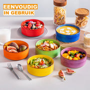 Lorentino Serviesset - 6 delig - Mix kleur - Dinerborden - Bordenset - Diepe borden - Ontbijtborden - Servies - Keukenservies