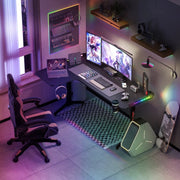 Bureau Brutal - Gaming bureau - Met LED verlichting - Rechter Hoekbureau - 162cm desk - Metalen poten - Bekerhouder