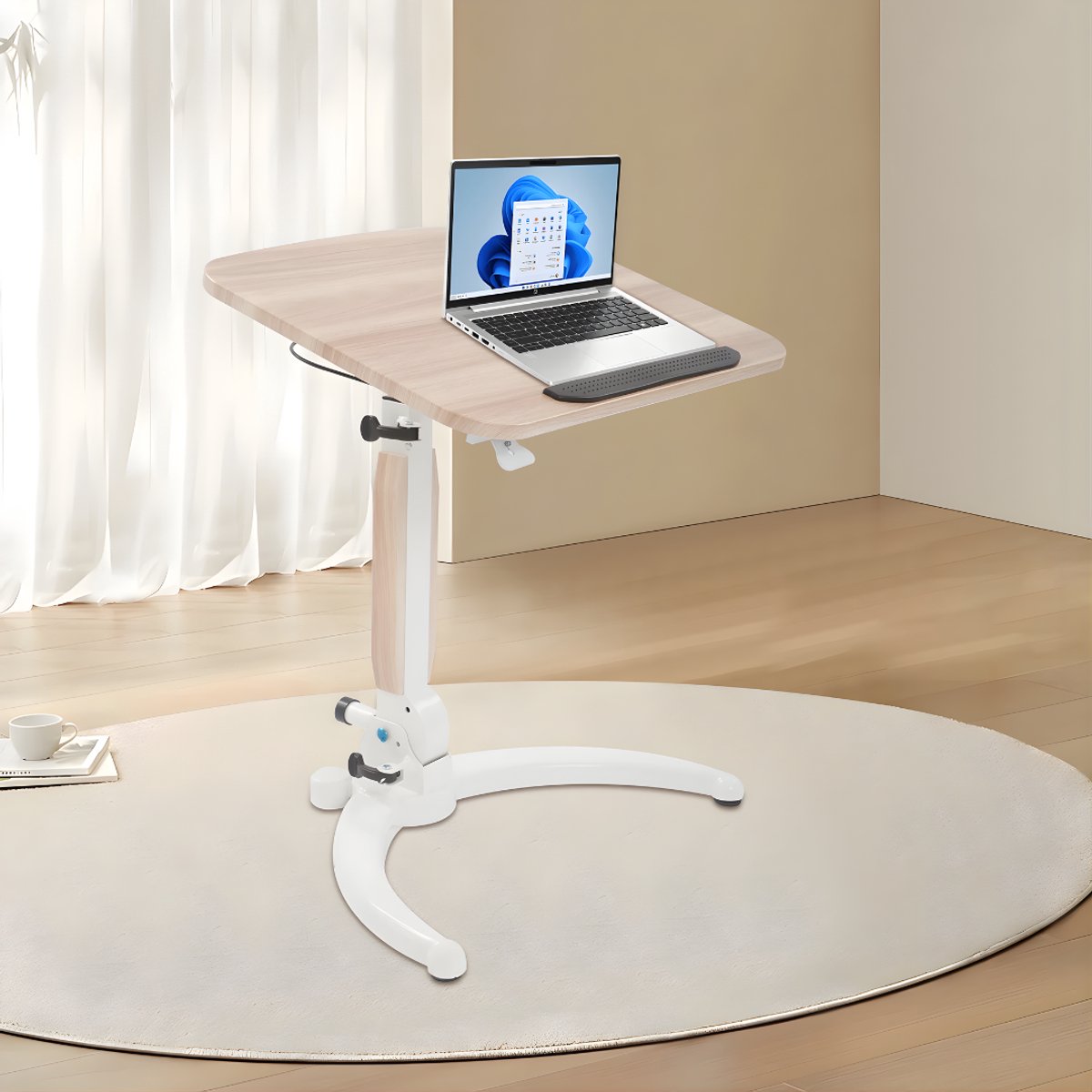 Laptop stand - Bed tafel - Bijzettafel - Laptoptafel - Voor thuis of kantoor - Inklapbaar bureau voor laptop - Houtkleurig