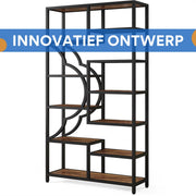 Boekenkast Martino - Vakkenkast 180cm - Opbergkast - 11 lagen - Boekenrek - Woonkamer, slaapkamer, kantoor