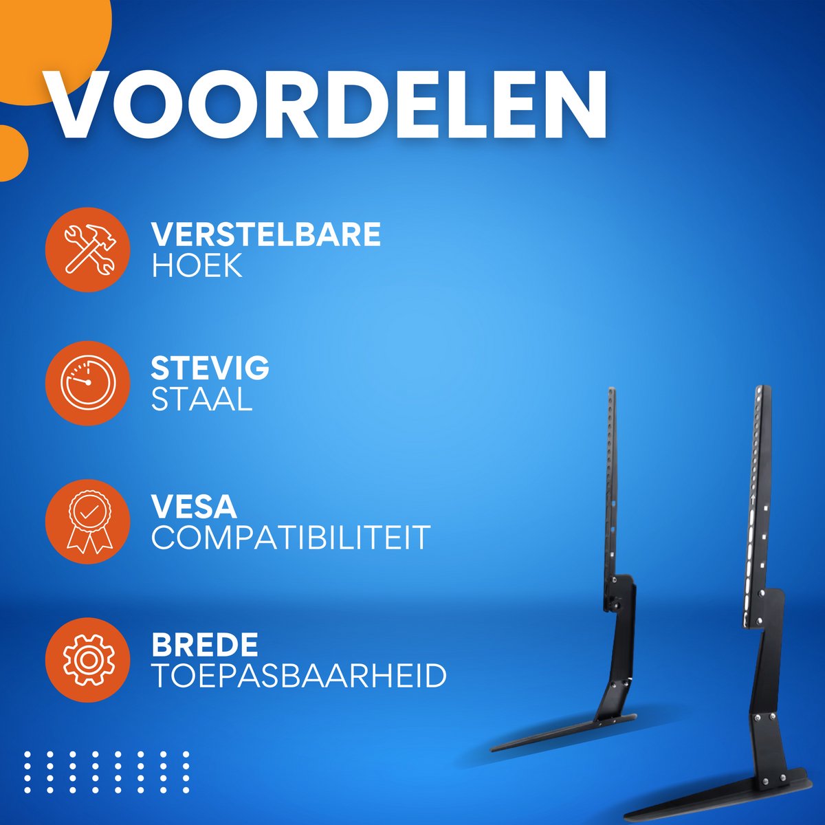 Universele TV Standaard - Voor 17"-55" inch - Tv kast - 600x400mm - Beugel staand