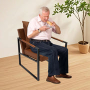 Fauteuil- Voor Woonkamer - Moderne Lounge - Stof /Bruin