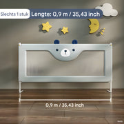 Baby Bedhek - Bedhekje - Bedrail - Uitvalbescherming - Voor bed - Veiligheidsleuningen & Bedbewaker - Beer - 90cm