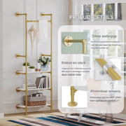 Kledingrek Fioren - Moderne kledingrek - Met kledingroede voor hal, slaapkamer of woonkamer - Kledingstangen - Schoenenrek - Wandmontage