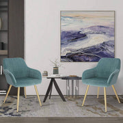 Happyment Stoel Milano - Eetkamerstoel - Turquoise Velvet - Gouden Metalen poten - set van 1 - Zithoogte 47cm - deluxe