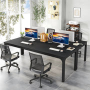 Computerbureau Milano - Voor 2 Personen - 200cm - Zwart - Voor thuis of werk - Hout en metaal