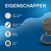 WC-bril - Toiletbril – Voor Toilet & Badkamer – Soft-Close - Grijs