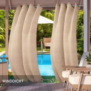 Waterdicht buitengordijnen - Winddicht en verduisterend - Voor Overkapping, Tuinterras, Gazebo en Pergola - Thermisch Geïsoleerd - Donkergrijs 140x213cm
