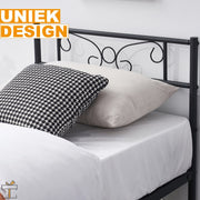 Metalen Bedframe - Zwart - 90x190cm - Incl. lattenbodem - 1 persoons