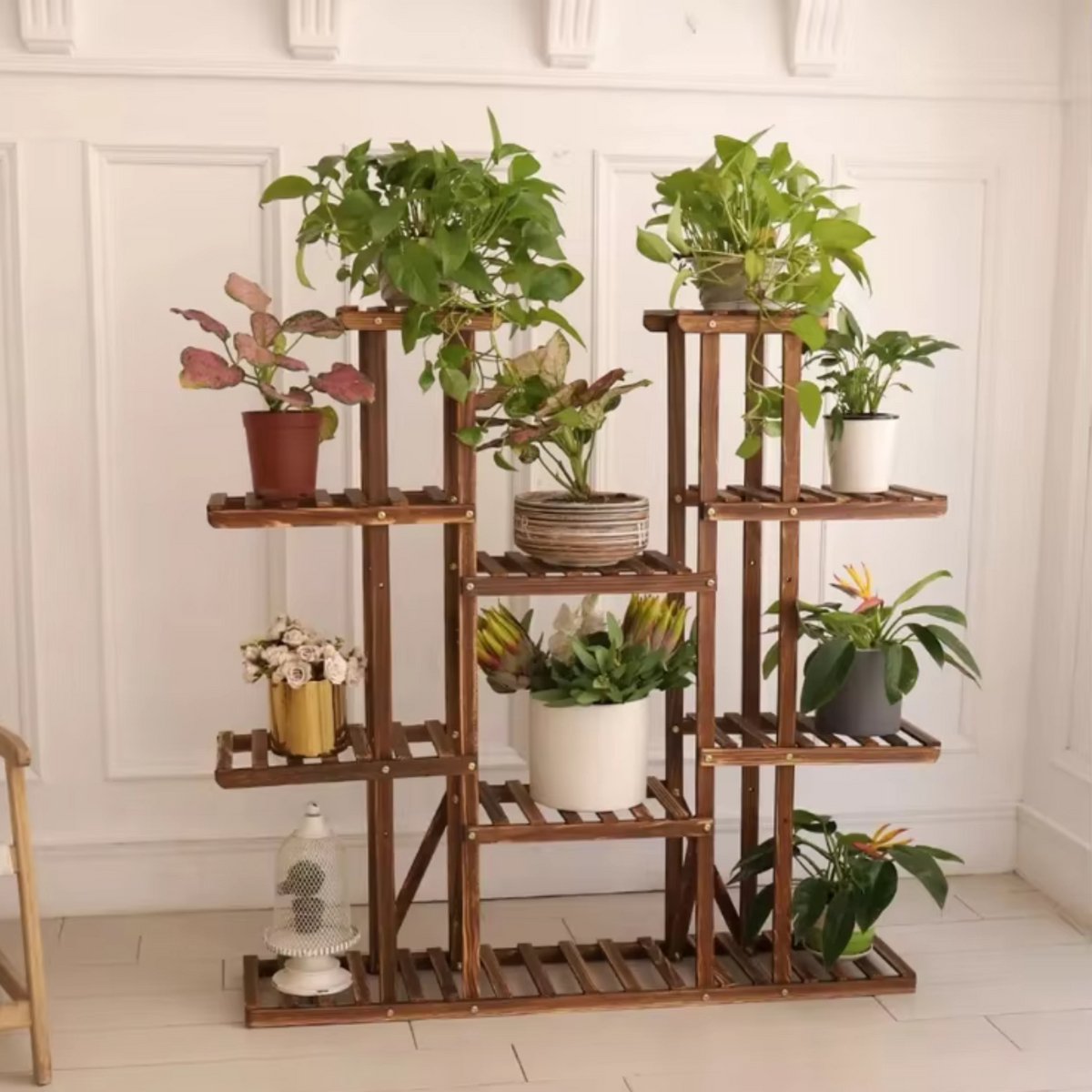 Houten plantenstandaard XL - 11 lagen - Plantenrek - Voor binnen & buitengebruik
