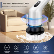 Elektrische Vloerschrobmachine 10-in-1 - Draadloze Spin-Schrobborstel - Met Lange Steel - Voor Diepe Vloerreiniging & Tegels