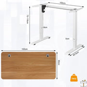 Sta of Zit Bureau - Elektrisch - In hoogte verstelbaar 72-116 cm - Bruin