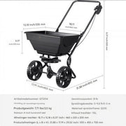 Kunstmeststrooier 15L - Strooiwagen - Handstrooier - Zaadstrooier - Gazon - 1145x545x830mm - 0-3m Breedte - Graszaad -11KG