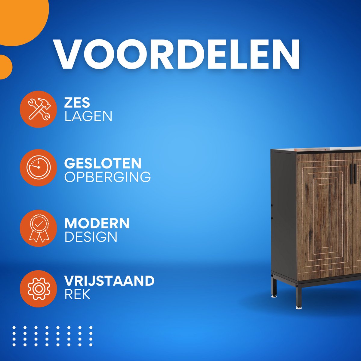 Schoenenkast deluxe - Met deuren - Bruin - 20 paar - Schoenenrek - 80m - 6 laags - Opbergkast
