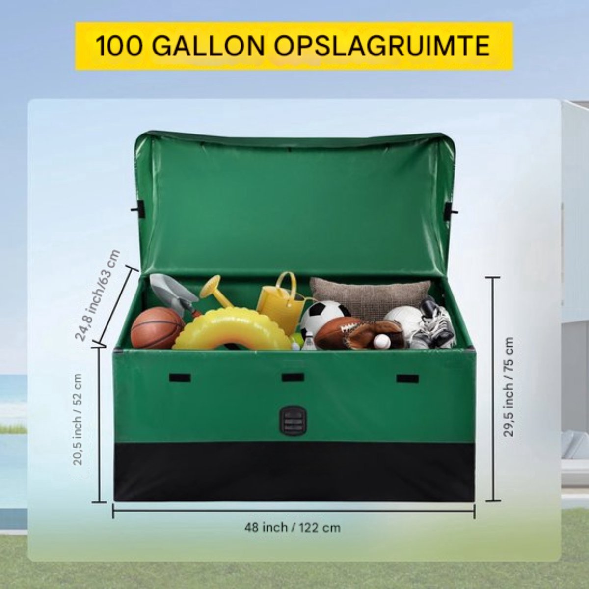 Happyment Tuinkussenbox - Tuinbox - Opbergbox - Waterdicht - 100L
