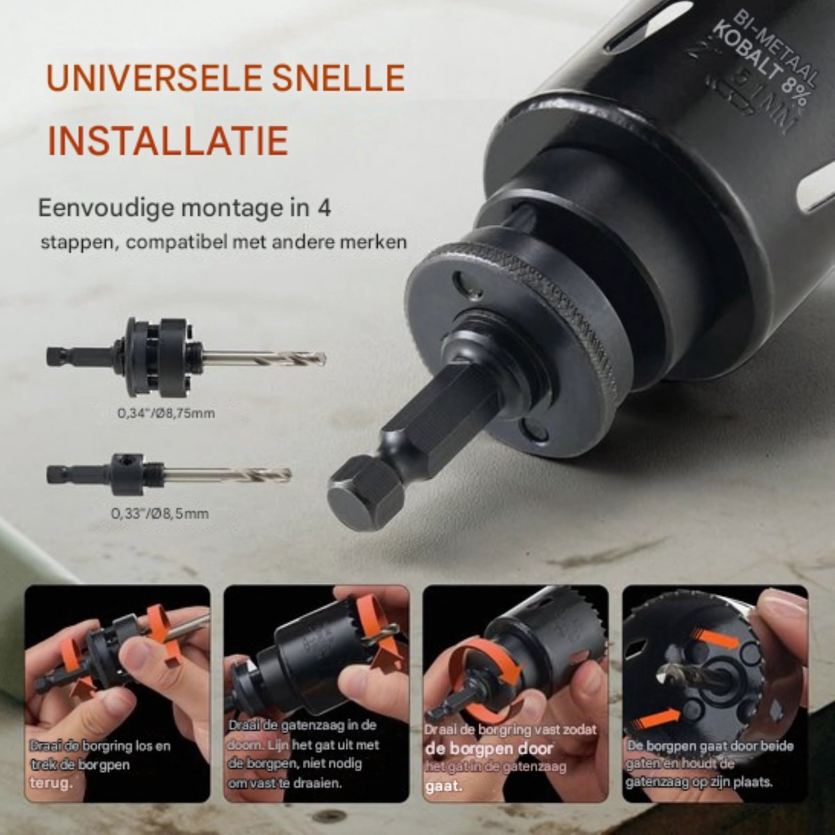 Gatenzaagset - Dozenboor - Gatenboor - 38mm - Bimetaal - 18-delig - Zaagdiepte 38mm - Voor Diverse Materialen