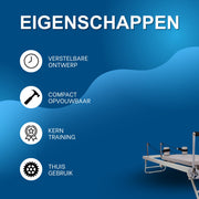 Home Pilates Reformer PRO - Verstelbaar Kern Trainingsbed - Opvouwbare Compacte Trainingsmachine voor Oefeningen Thuis