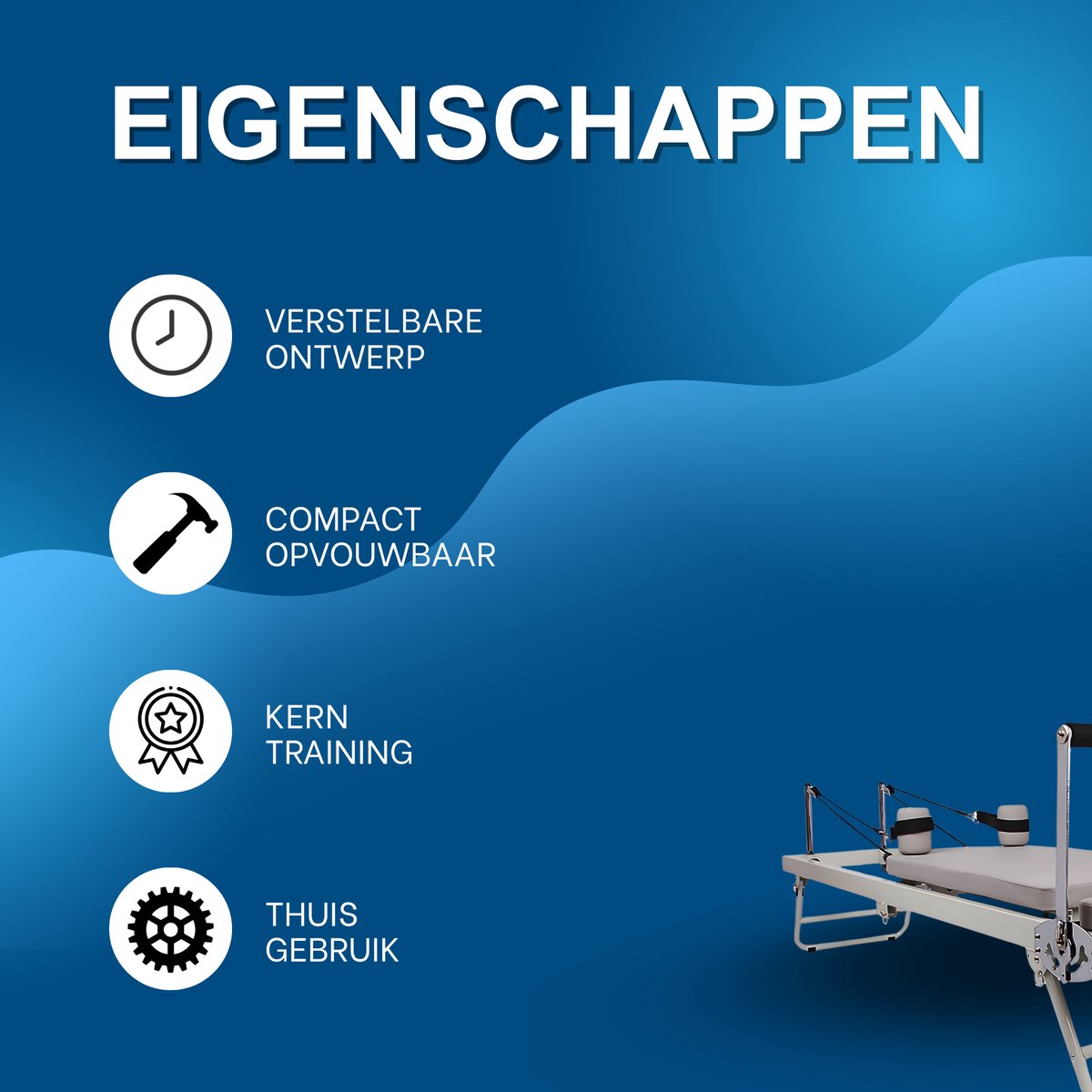 Home Pilates Reformer PRO - Verstelbaar Kern Trainingsbed - Opvouwbare Compacte Trainingsmachine voor Oefeningen Thuis