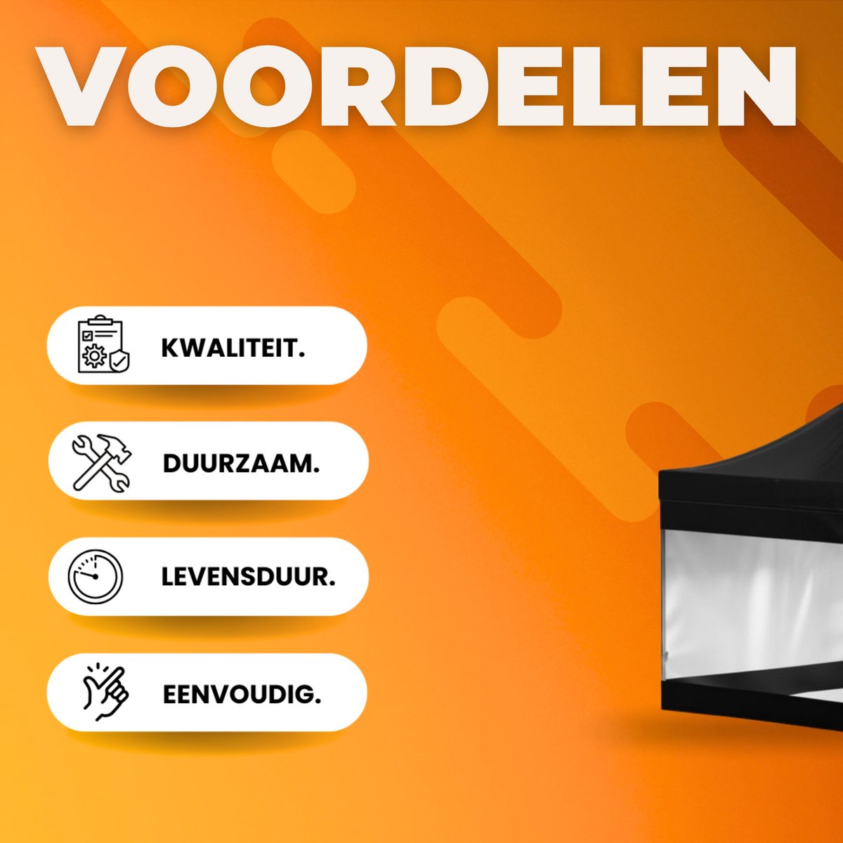 Partytent 3x3 meter - Met zijkanten - Vouwtent - Zwart - Paviljoen - Opbouwbaar - PVC tent - Tuintent