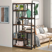 Boekenkast Larevo - 8 Lagen - Boekenrek Opbergrek - Industriële Stellingkast Metaal - Voor Slaapkamer, Woonkamer of Kantoor - Bruin - 30 cm (D) × 100 cm (B) × 200 cm (H)